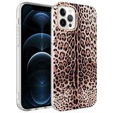 Aksesuarcim Apple ile Uyumlu iPhone 12 Pro Kılıf Desenli Fosforlu Kamera Lens Korumalı Silikon Kapak Bella Leopar