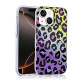 Aksesuarcim Apple ile Uyumlu iPhone 14 Kılıf Leopar Desenli M-Safe Şarj Özellikli Kamera Lens Korumalı Sert Silikon Kapak Jago Colorful
