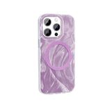 Aksesuarcim Apple ile Uyumlu iPhone 14 Pro Max Kılıf Fırça Boya Desenli M-Safe Şarj Özellikli Kamera Lens Korumalı Kapak Pembe