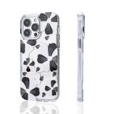 Aksesuarcim Apple ile Uyumlu iPhone 14 Pro Max Kılıf Papatya Desenli M-Safe Şarj Özellikli Kamera Lens Korumalı Kapak Papat Siyah