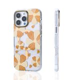 Aksesuarcim Apple ile Uyumlu iPhone 14 Pro Max Kılıf Papatya Desenli M-Safe Şarj Özellikli Kamera Lens Korumalı Kapak Papat Turuncu