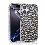 Aksesuarcim Apple ile Uyumlu iPhone 16 Kılıf Leopar Desenli M-Safe Şarj Özellikli Kamera Lens Korumalı Sert Silikon Kapak Jago Siyah-Kahverengi