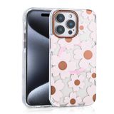 Aksesuarcim Apple ile Uyumlu iPhone 16 Pro Kılıf Papatya Desenli M-Safe Şarj Özellikli Kamera Lens Korumalı Kapak Papat Pembe