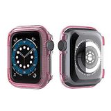 Aksesuarcim Apple ile Uyumlu Watch 1/2/3/4/5 40mm Ekran Koruyucu Darbe Korumalı Kasa Koruma Pembe