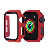 Aksesuarcim Apple ile Uyumlu Watch 1/2/3/4/5 42mm Ekran Koruyucu Darbe Korumalı Kasa Koruyucu Kırmızı