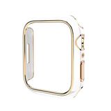 Aksesuarcim Apple ile Uyumlu Watch 7 41mm Ekran Koruyucu Darbe Korumalı Kasa Koruma Gard06 Beyaz