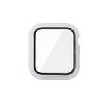 Aksesuarcim Apple ile Uyumlu Watch 7 45mm Ekran Koruyucu Darbe Korumalı Kasa Koruma Gard07 Gümüş