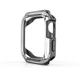 Aksesuarcim Apple ile Uyumlu Watch 7 45mm Ekran Koruyucu Darbe Korumalı Silikon Kasa Koruma Füme