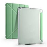 Aksesuarcim Apple iPad 10.2 (8.Nesil) ile Uyumlu Kılıf Silikon Yumuşak Kalem Bölmeli Esnek 4 Farklı Stand Olabilen Tablet Kılıfı Açık Yeşil