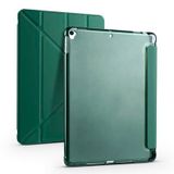Aksesuarcim Apple iPad 10.2 (8.Nesil) ile Uyumlu Kılıf Silikon Yumuşak Kalem Bölmeli Esnek 4 Farklı Stand Olabilen Tablet Kılıfı Koyu Yeşil