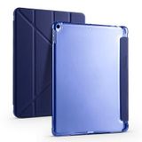 Aksesuarcim Apple iPad 10.2 (8.Nesil) ile Uyumlu Kılıf Silikon Yumuşak Kalem Bölmeli Esnek 4 Farklı Stand Olabilen Tablet Kılıfı Lacivert