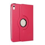 Aksesuarcim Apple iPad 10.9 2022 (10.Nesil) ile Uyumlu Kılıfı Suni Deri 2 Farklı Stand Olabilen Darbe Korumalı 360 Dönebilen Tablet Kılıfı Pembe Koyu