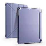 Aksesuarcim Apple iPad 9.7 2017 (5.Nesil) ile Uyumlu Kılıf Silikon Yumuşak Kalem Bölmeli Esnek 4 Farklı Stand Olabilen Tablet Kılıfı Mor