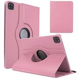 Aksesuarcim Apple iPad Air 11 2025 M3 ile Uyumlu Kılıfı Suni Deri 2 Farklı Stand Olabilen Darbe Korumalı 360 Dönebilen Tablet Kılıfı Pembe Açık