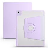 Aksesuarcim Apple iPad Air 13 2025 M3 ile Uyumlu Kılıf Kalem Bölmeli 2 Farklı Stand Olabilen Arkası Şeffaf Kamera Lens Darbe Korumalı Parmak İzi Bırakmayan İnce Tablet Kılıfı Termik Lila