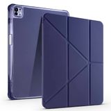Aksesuarcim Apple iPad Air 13 2026 M4 ile Uyumlu Kılıf Silikon Yumuşak Kalem Bölmeli Esnek 4 Farklı Stand Olabilen Tablet Kılıfı Lacivert