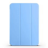 Aksesuarcim Apple iPad Mini 2021 (6.Nesil) ile Uyumlu Kılıf 2 Farklı Stand Olabilen Arka Kısım Şeffaf Sert Silikon İnce Hafif Tablet Kılıfı Mavi