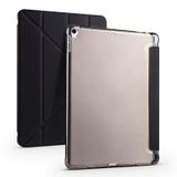 Aksesuarcim Apple iPad Pro 10.5 (7.Nesil) ile Uyumlu Kılıf Silikon Yumuşak Kalem Bölmeli Esnek 4 Farklı Stand Olabilen Tablet Kılıfı Siyah