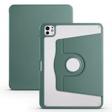 Aksesuarcim Apple iPad Pro 11 2021 (3.Nesil) ile Uyumlu Kılıf Kalem Bölmeli 2 Farklı Stand Olabilen Arkası Şeffaf Kamera Lens Darbe Korumalı Parmak İzi Bırakmayan İnce Tablet Kılıfı Termik Koyu Yeşil
