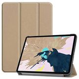 Aksesuarcim Apple iPad Pro 12.9 2020 (4.Nesil) ile Uyumlu Kılıf 2 Farklı Stand Olabilen Arka Kısım Şeffaf Sert Silikon İnce Hafif Tablet Kılıfı Gold