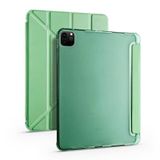 Aksesuarcim Apple iPad Pro 12.9 2020 (4.Nesil) ile Uyumlu Kılıf Silikon Yumuşak Kalem Bölmeli Esnek 4 Farklı Stand Olabilen Tablet Kılıfı Açık Yeşil