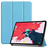 Aksesuarcim Apple iPad Pro 12.9 2022 M2 ile Uyumlu Kılıf 2 Farklı Stand Olabilen Arka Kısım Şeffaf Sert Silikon İnce Hafif Tablet Kılıfı Mavi