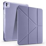 Aksesuarcim Apple iPad Pro 13 2024 ile Uyumlu Kılıf Silikon Yumuşak Kalem Bölmeli Esnek 4 Farklı Stand Olabilen Tablet Kılıfı Mor