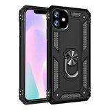 Aksesuarcim Apple iPhone 11 ile Uyumlu Kılıf Silikon Yüzük Standlı Araç Tutucu için Mıknatıslı Darbe Karşı Dayanıklı Koruma Tank İnce Kap Vega Siyah