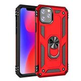Aksesuarcim Apple iPhone 11 Pro Max ile Uyumlu Kılıf Silikon Yüzük Standlı Araç Tutucu için Mıknatıslı Darbe Karşı Dayanıklı Koruma Tank İnce Kap Vega Kırmızı
