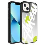 Aksesuarcim Apple iPhone 13 ile Uyumlu Aynalı Parlak Desenli Kılıf Figürlü Kamera Lens Korumalı Kapak Mirror Yazı
