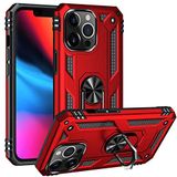 Aksesuarcim Apple iPhone 13 Pro ile Uyumlu Kılıf Silikon Yüzük Standlı Araç Tutucu için Mıknatıslı Darbe Karşı Dayanıklı Koruma Tank İnce Kap Vega Kırmızı