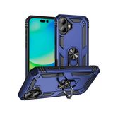 Aksesuarcim Apple iPhone 16 Plus ile Uyumlu Kılıf Silikon Yüzük Standlı Araç Tutucu için Mıknatıslı Darbe Karşı Dayanıklı Koruma Tank İnce Kap Vega Lacivert