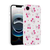Aksesuarcim Apple iPhone 16E ile Uyumlu Kılıfı Şeffaf Desenli Kamera Lens Korumalı İnce Sert Silikon Kapak Klip Kalpli Kiraz