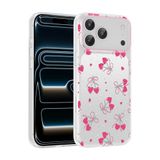 Aksesuarcim Apple iPhone 17 Pro Max ile Uyumlu Kılıfı Şeffaf Desenli Kamera Lens Korumalı İnce Sert Silikon Kapak Klip Kalpli Kiraz