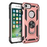 Aksesuarcim Apple iPhone 8 ile Uyumlu Kılıf Silikon Yüzük Standlı Araç Tutucu için Mıknatıslı Darbe Karşı Dayanıklı Koruma Tank İnce Kap Vega Rose Gold