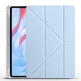 Aksesuarcim Honor Pad X9 11.5' ile Uyumlu Kılıf Silikon Yumuşak Kalem Bölmeli Esnek 4 Farklı Stand Olabilen Tablet Kılıfı Mavi