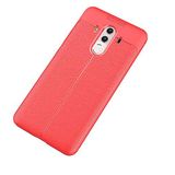 Aksesuarcim Huawei Mate 10 Pro ile Uyumlu Kılıf Silikon Deri Görünümlü Esnek Kamera Lens Korumalı Parmak İzi Bırakmayan Mat İnce Kapak Niss Kırmızı