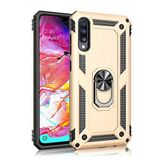 Aksesuarcim Huawei P Smart Pro 2019 ile Uyumlu Kılıf Silikon Yüzük Standlı Araç Tutucu için Mıknatıslı Darbe Karşı Dayanıklı Koruma Tank İnce Kap Vega Altın