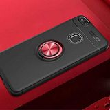 Aksesuarcim Huawei P10 Lite Kılıf Silikon Mıknatıs Yüzüklü Standlı Kapak Rave Siyah-Kırmızı
