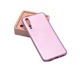 Aksesuarcim Huawei P20 Pro ile Uyumlu Kılıfı Silikon Pastel Renkli Mat Esnek İnce Kapak Prem Rose Gold