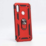 Aksesuarcim Huawei P30 Lite ile Uyumlu Kılıf Silikon Yüzük Standlı Araç Tutucu için Mıknatıslı Darbe Karşı Dayanıklı Koruma Tank İnce Kap Vega Kırmızı