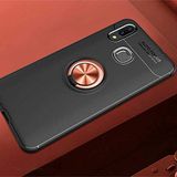 Aksesuarcim Huawei Y7 Prime 2019 Kılıf Silikon Mıknatıs Yüzüklü Standlı Kapak Rave Siyah-Rose Gold