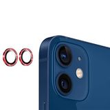 Aksesuarcim iPhone 12 Kamera Lensi Koruyucu Cam Taşlı Kırmızı