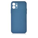 Aksesuarcim iPhone 12 Mini Kılıf Silikon İnce Mat Renkli Kamera Lens Korumalı Kapak Slims Saks Mavi