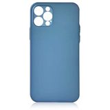 Aksesuarcim iPhone 12 Pro Kılıf Silikon İnce Mat Renkli Kamera Lens Korumalı Kapak Slims Saks Mavi