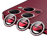 Aksesuarcim iPhone 12 Pro Max Kamera Lensi Koruyucu Cam Taşlı Kırmızı