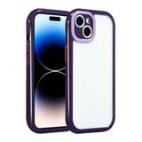 Aksesuarcim iPhone 14 Kılıf Silikon Kamera Korumalı Çerçeve Tasarımlı Kapak Vitam Derin Mor