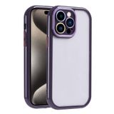 Aksesuarcim iPhone 15 Pro Kılıf Silikon Kamera Korumalı Çerçeve Tasarımlı Kapak Vitam Derin Mor