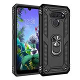 Aksesuarcim LG K50 ile Uyumlu Kılıf Silikon Yüzük Standlı Araç Tutucu için Mıknatıslı Darbe Karşı Dayanıklı Koruma Tank İnce Kap Vega Siyah