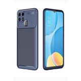 Aksesuarcim Oppo A15 ile Uyumlu Kılıf Silikon İnce Karbon Lüx Parmak İzi Yapmayan Tarz Kapak Lacivert